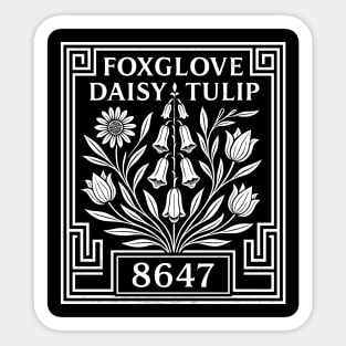 foxglove-daisy-tulip Sticker